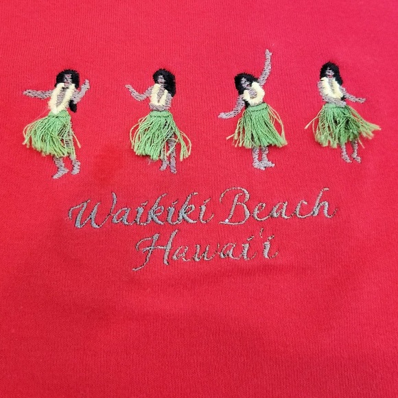 Embroidered Short Sleeve Wakiki Hula Tee - EUC - Picture 2 of 6